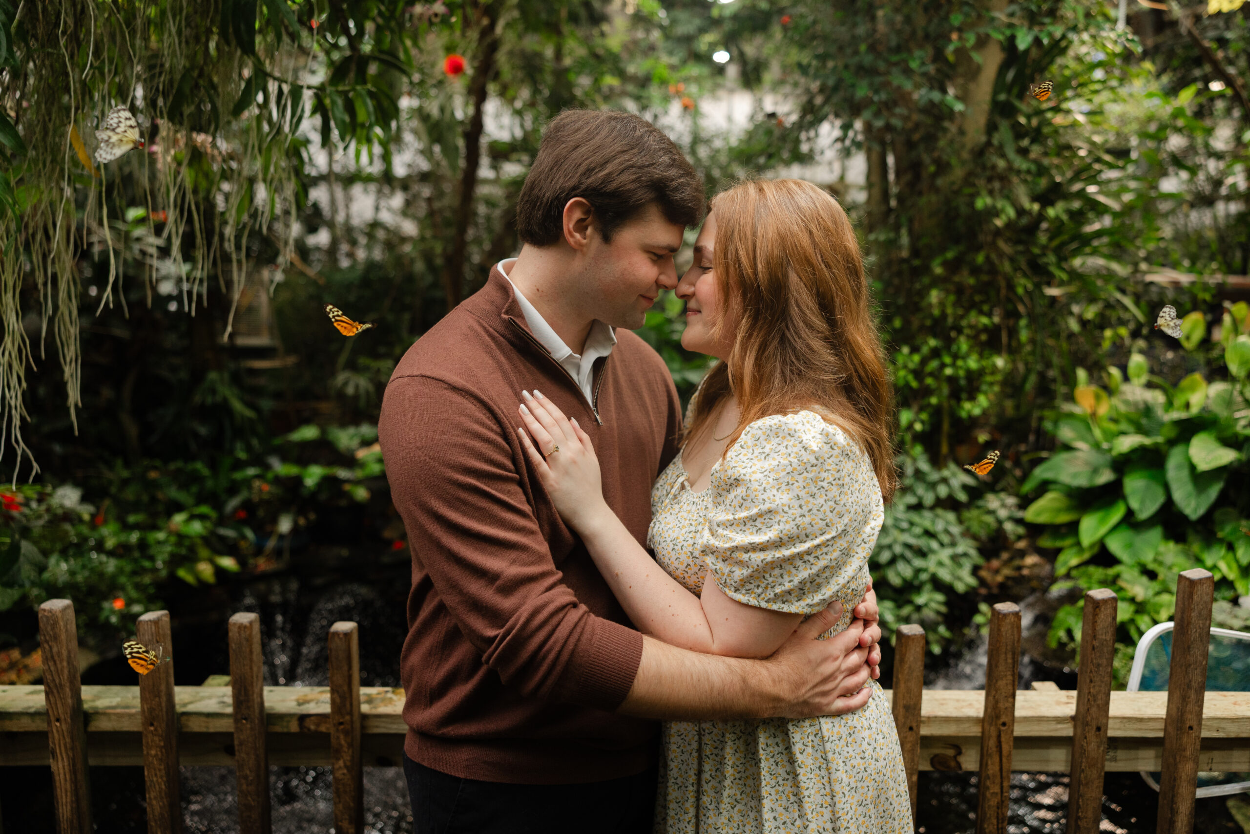 butterfly conservatory engagement session